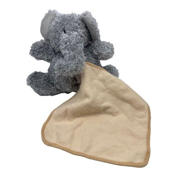 Stephan Baby Elephant Lovey Yellow Tummy attached Stomach Blanket Gray Plush - Picture 2 of 12